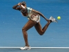 Venus Williams is stretched by Maria Sharapova
